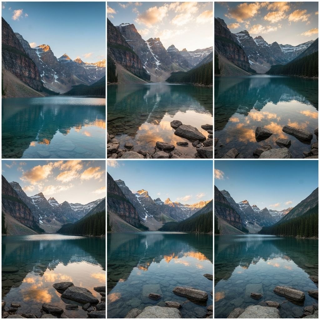 Paisaje de montanas y lago cristalino